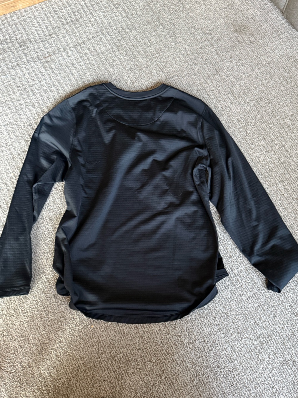 Nike Black Athletic Long Sleeve Top with White Swoosh - Picture 2 of 3